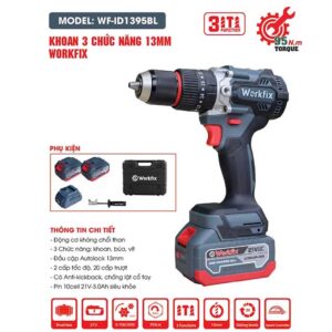 Bộ khoan pin Workfix 13mm - WF-ID1395BL 3a - 21v (1)
