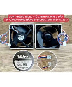 Quạt tủ lạnh HITACHI hãng Nidec 3 dây 12v 0.09A - 9.9
