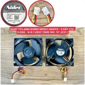 Quạt tủ lạnh SANYO hãng Nidec 3 dây 12v 0.09A - 9.9