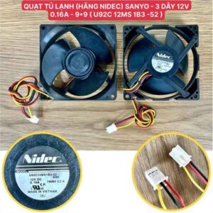 Quạt tủ lạnh SANYO hãng Nidec 3 dây 12v 0.16A - 9.9
