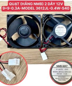 Quạt tủ lạnh hãng NMB 2 dây 12v 0.3A 9.9