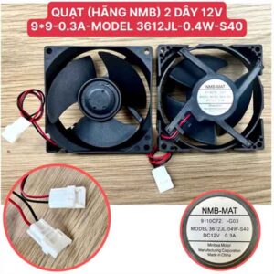 Quạt tủ lạnh hãng NMB 2 dây 12v 0.3A 9.9