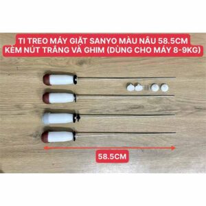 Ti treo máy giặt SANYO màu nâu 58.5CM kèm nút trắng và ghim dùng cho máy 8-9