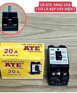 Cầu giao an toàn aptomat ATE vàng 20A có lá kẹp dây điện