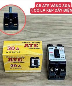 Cầu giao an toàn aptomat ATE vàng 30A có lá kẹp dây điện