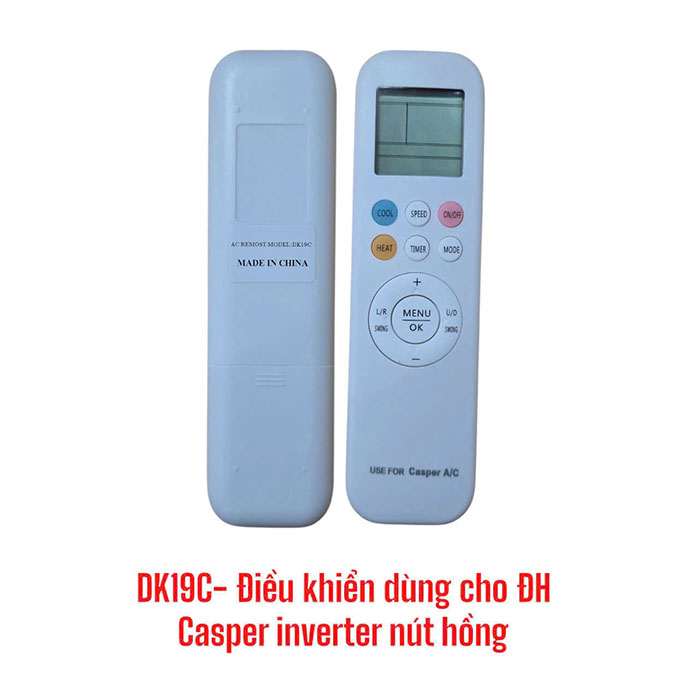 Điều khiển dùng cho điều hòa Casper Inverter nút hồng - DK19C