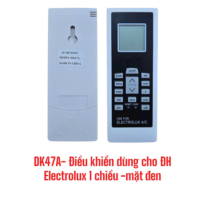 Điều khiển dùng cho điều hòa Electrolux mặt đen - 1 chiều - DK47A