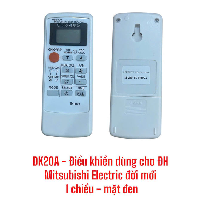 Điều khiển dùng cho điều hòa Mitsubishi Electric đời mới - 1 chiều - DK20A
