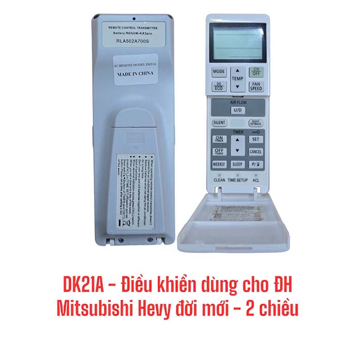 Điều khiển dùng cho điều hòa Mitsubishi Hevy đời mới - 2 chiều - DK21A