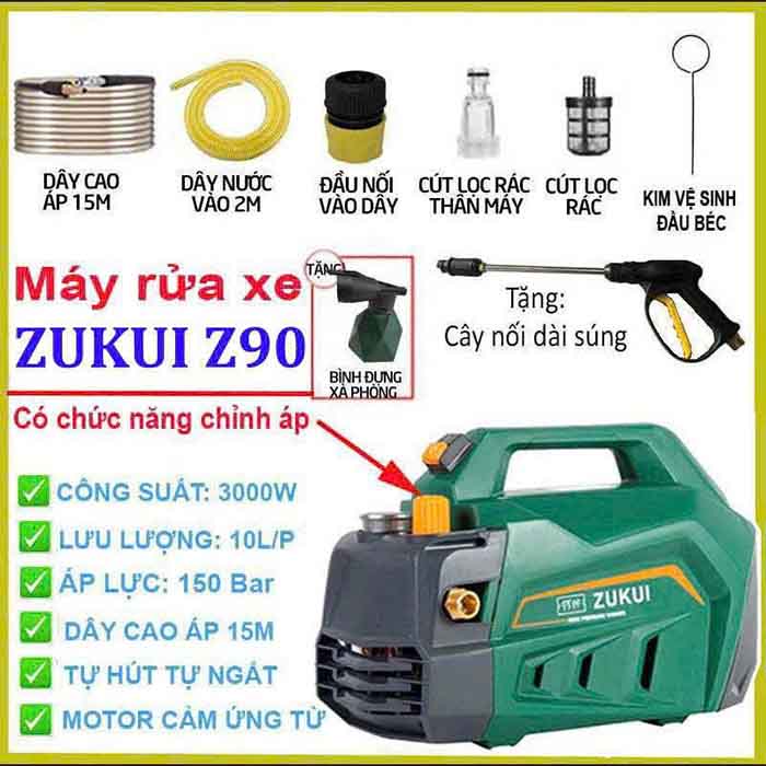 Máy rửa xe Zukui Z90 kèm phụ kiện