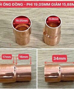 Nối ống đồng phi 19.05mm giảm 15.88mm