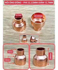 Nối ống đồng phi 22.22mm giảm 12.7mm
