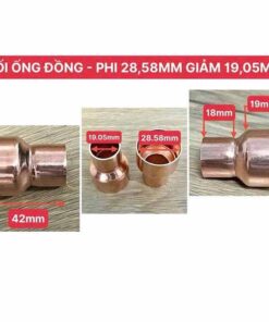 Nối ống đồng phi 28.58mm giảm 19.05mm