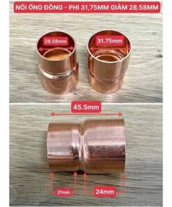 Nối ống đồng phi 31.75mm giảm 28.58mm