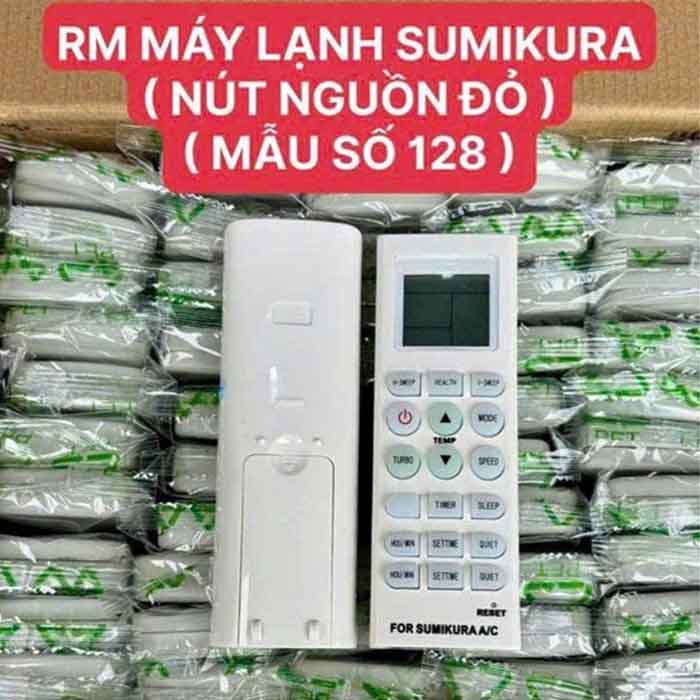 Remot máy lạnh Sumikura nút nguồn đỏ mẫu số 128
